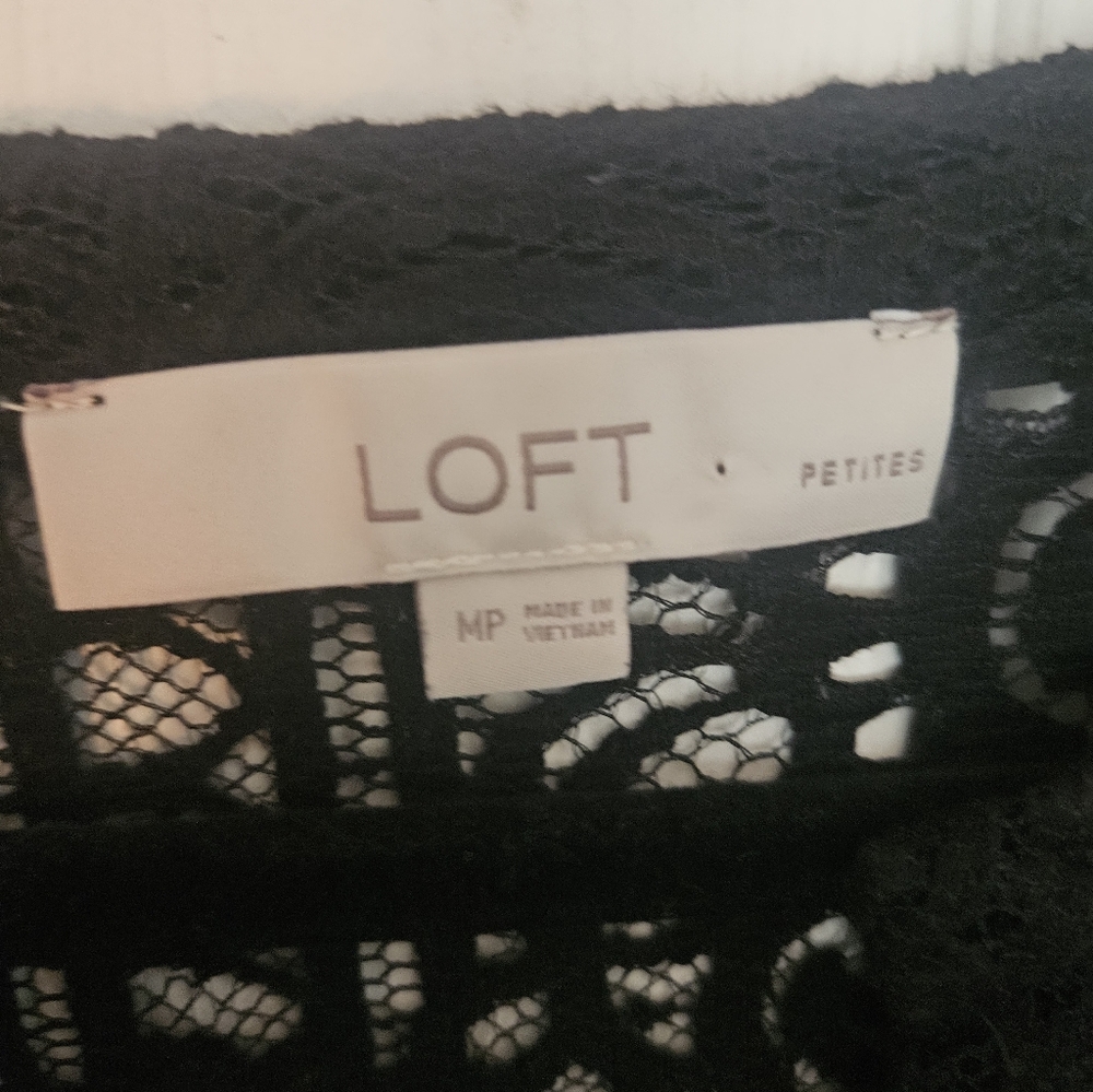 Loft Lace V-Neck Blouse Women Petite M - Picture 3 of 4